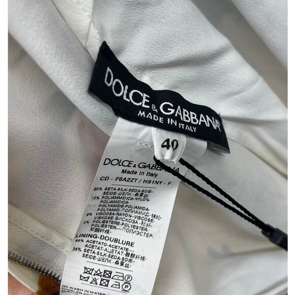 NWT Dolce & Gabbana White Mini Dress Vase Floral IT 40 - Picture 9 of 10